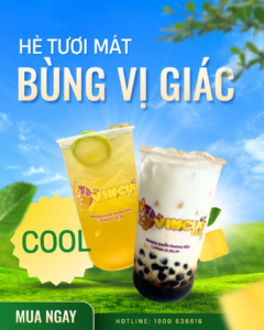 Bai dang Instagram Quang cao Do uong Mua he Giai khat Thien nhien Hien dai Xanh