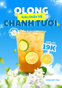 Trang Xanh Duong va Vang Don Gian Cua Hang Thuc Uong Tuoi Mat Tra Xanh Poster